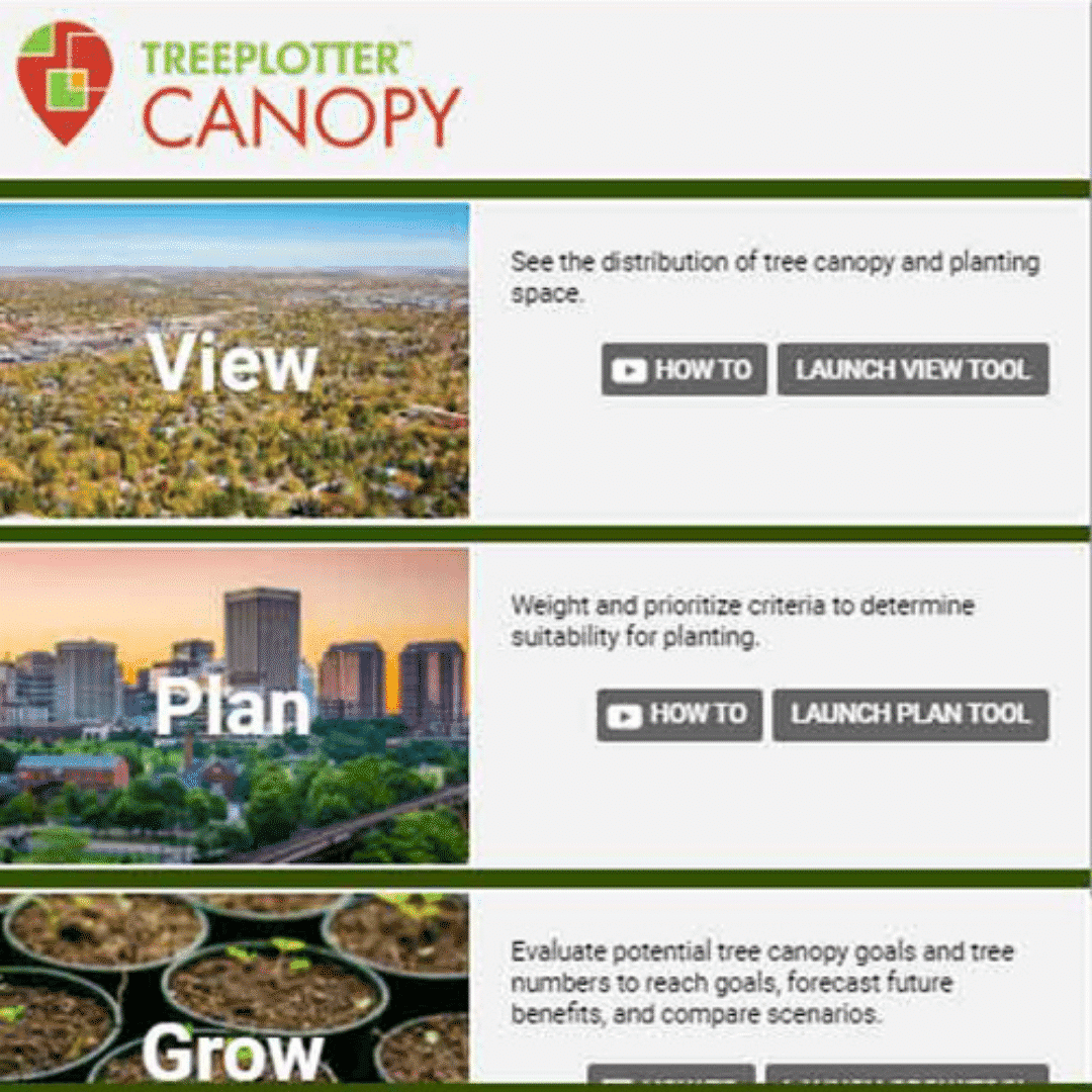 Screenshot of PlanIT Geo urban forestry software TreePlotter CANOPY