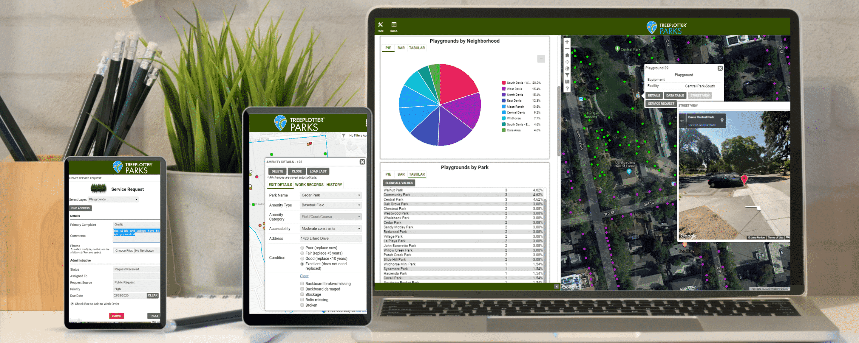 TreePlotter PARKS park asset and tree management software from PlanIT Geo