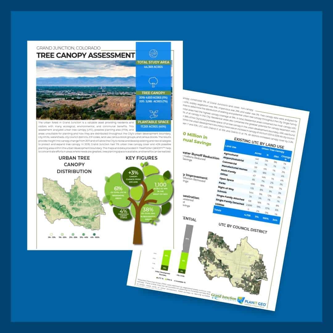 Grand Junction Tree Canopy Assessment from PlanIT Geo
