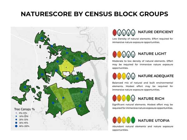 NatureScore by census block groups _ Leland North Carolina