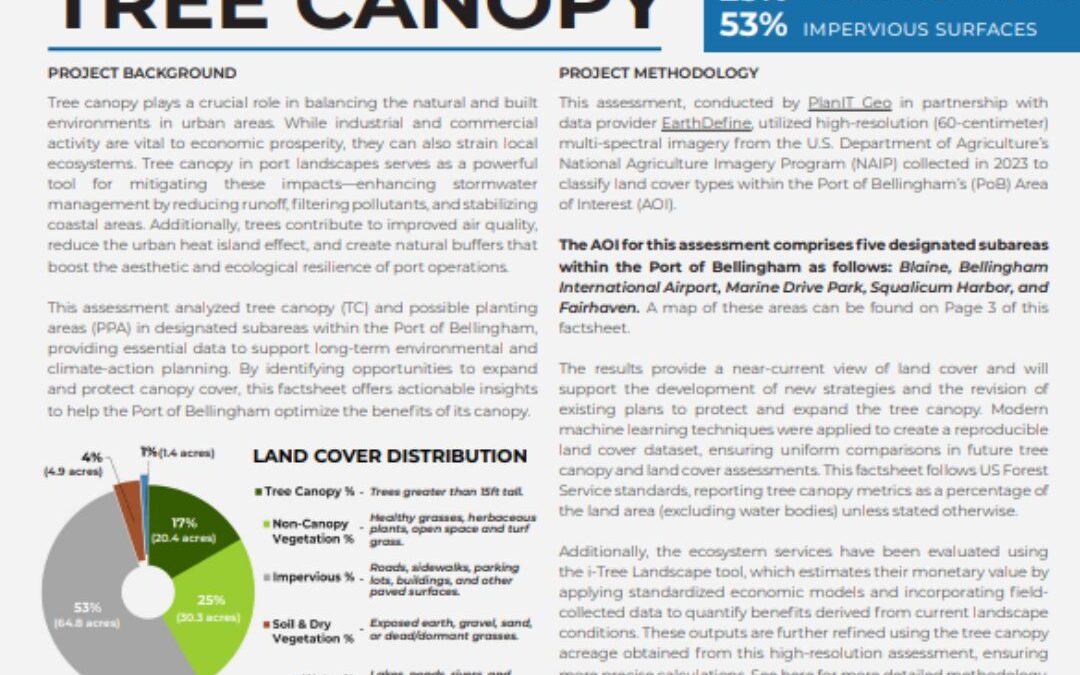 Port of Bellingham, WA, USA, Urban Tree Canopy Assessment: Fact Sheet