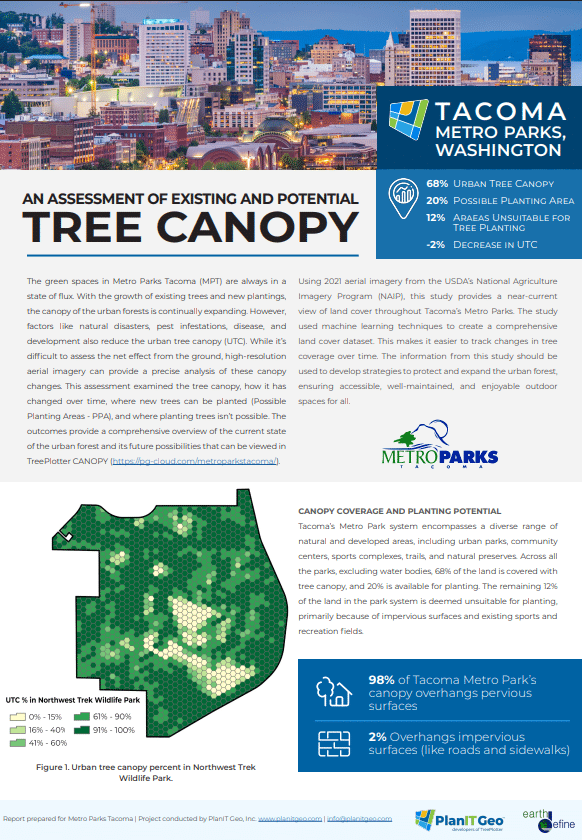 Metro Tacoma Parks Urban Tree Canopy Assesssment Fact Sheet
