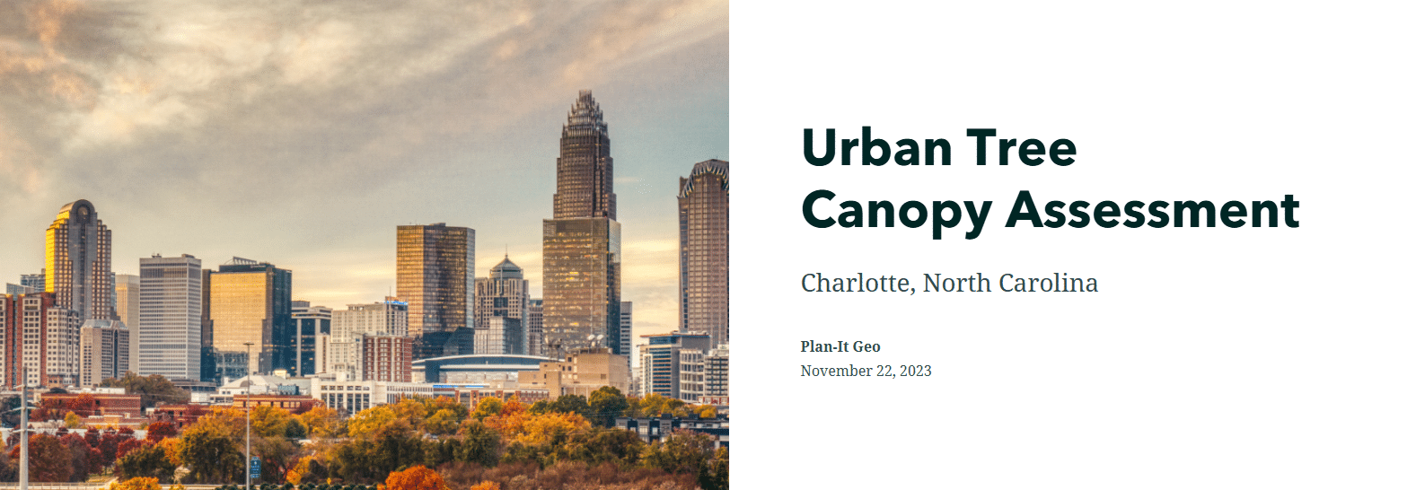 Charlotte North Carolina Urban Tree Canopy Assessment StoryMap
