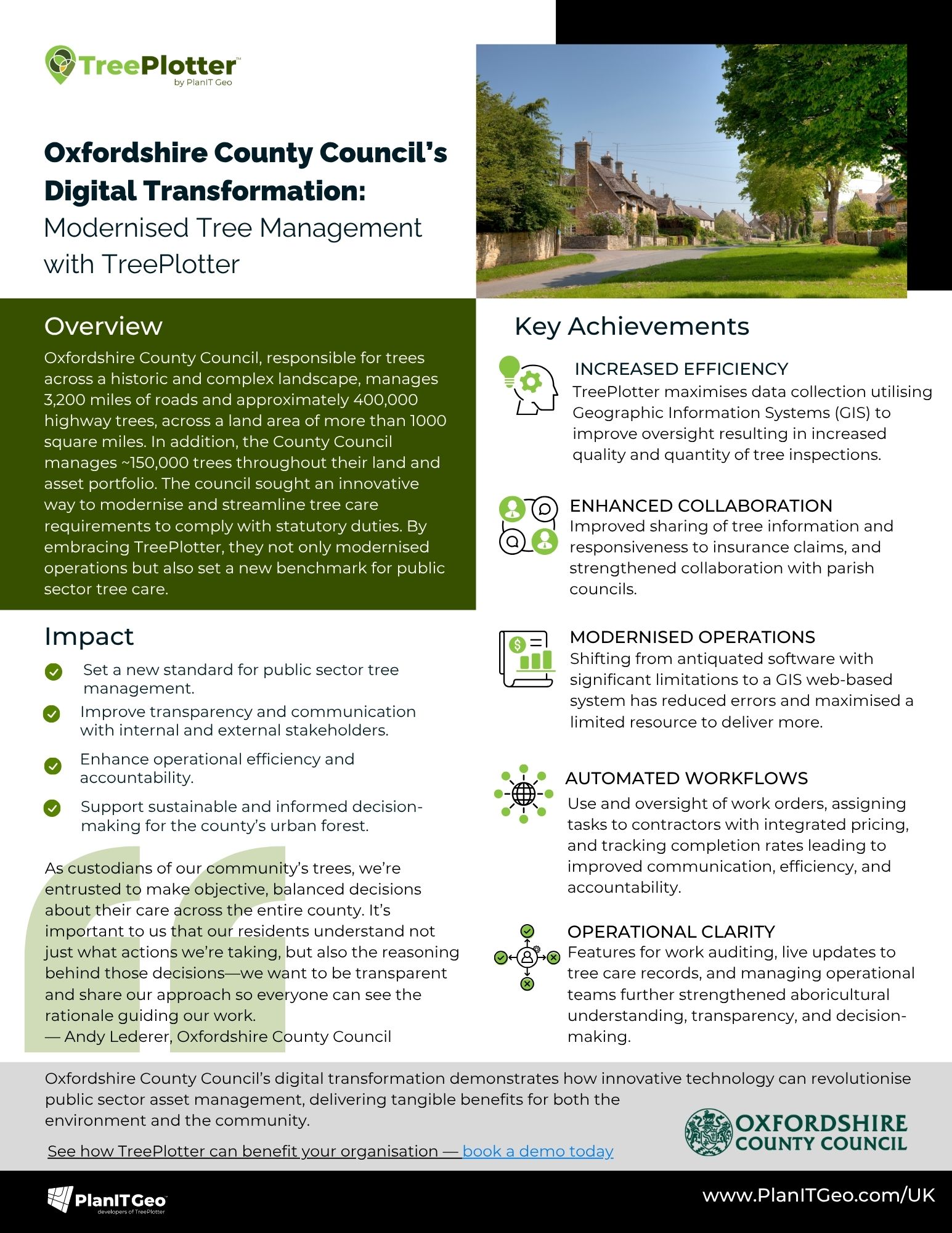 Oxfordshire County Council’s Digital Transformation Modernised Tree Management with TreePlotter
